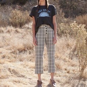 The GREAT. Gunny Sack Trousers Plaid Linen Blend 2